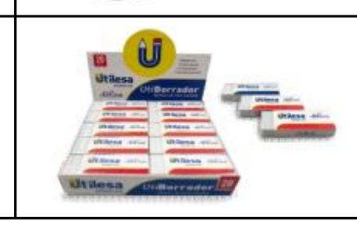 BORRADOR ESCOLAR BLANCO UTILESA 53x20x10MM UND-CAJX20-BX800 