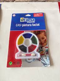 PINTURA DE CARA 6 COLORES CON 1 APLICADOR (TIPO PELOTA) UTILESA UND-PAQX12-B576