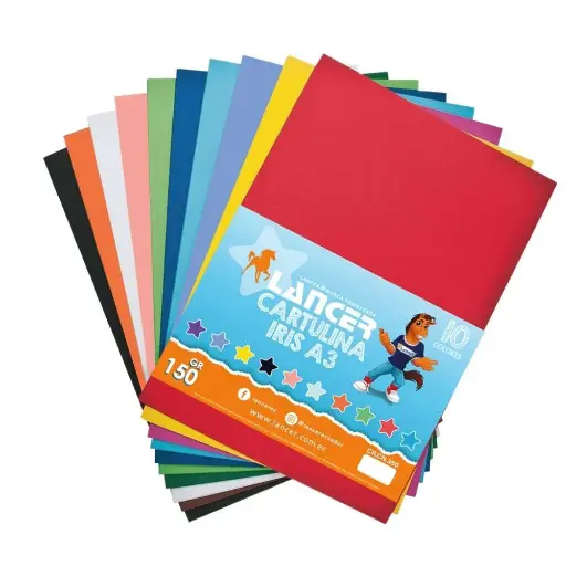 CARTULINA IRIS 10 COLORES A3 FUNDX10-PAQX20-BX160